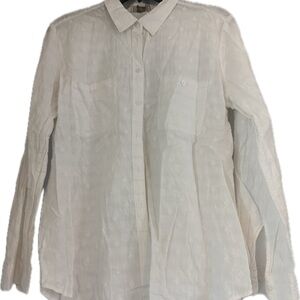 LOFT outlet white qButton-Up Blouse size L